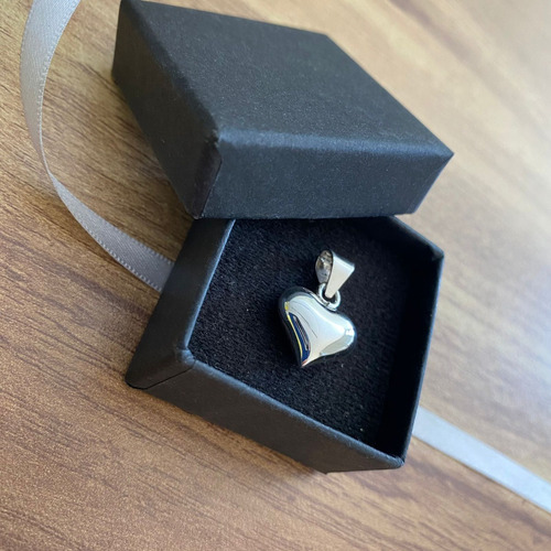 Imagen 8 de 10 de Dije De Plata Ley .925 Corazón Abombado Mujer Agálea Joyería