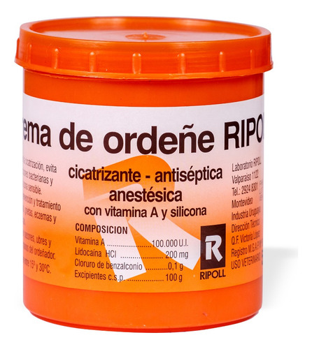 Crema De Ordeñe Antiséptica Y Anestésica Ripoll 500g