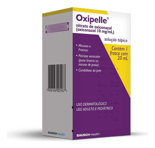  Antimicótico Oxipelle 10mg/ml Solução Tópica 20ml