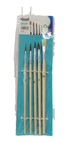 comprar Set De 5 Pinceles Marca Ofimak (2-4-6-8-10)