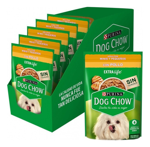 Pouch Dog Chow Adulto Minis Pequeños Pollo X 15 Unidades