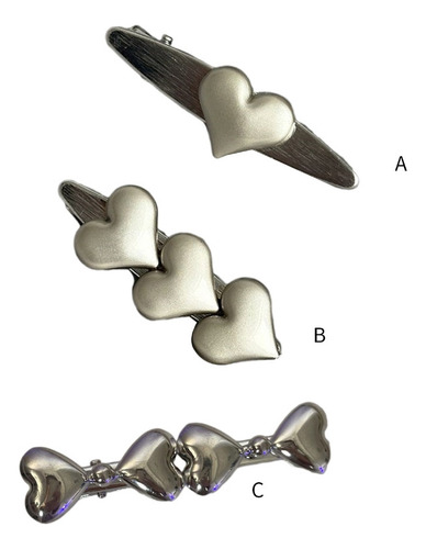 (b) Pinzas Para El Cabello Coreanas Con Forma De Corazón En