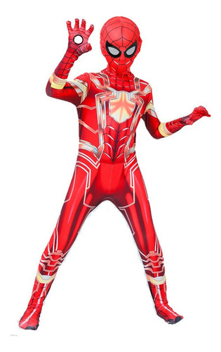 Golden Steel Spider-man Superhero Halloween Fiesta Mono Cosplay Disfraz Para Niños Y Adultos A