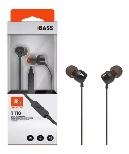 Auriculares JBL T110 In-Ear Micrófono Integrado Cable Plano