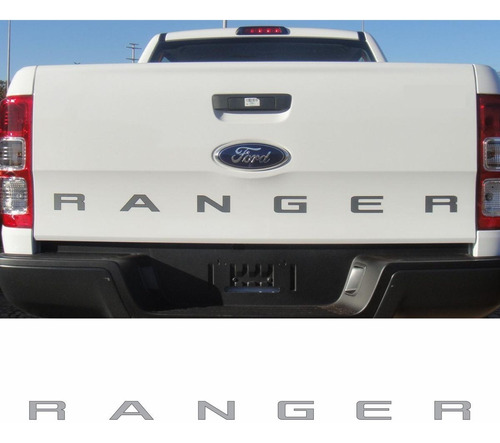 Adesivo Letreiro Tampa Traseira Cinza Ford Ranger 2014 Rgr13