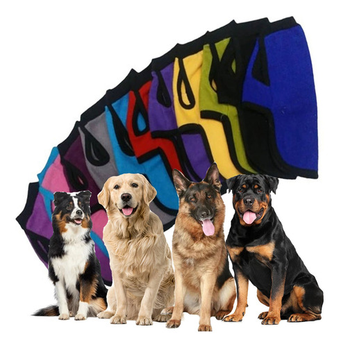 Set X5 Ropa Abrigo Polar Poncho Buzo Liso Mascotas Talle 14 Surtido