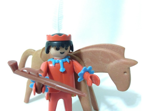 Playmobil Vintage Indio A Caballo Del Set 3251 Marca Geobra