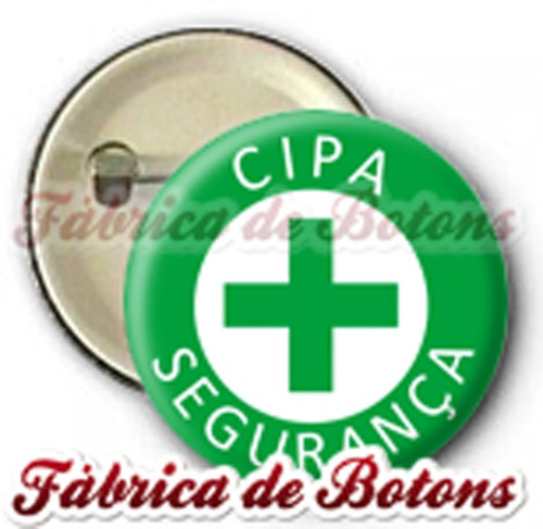 20 Botons Broches Bottons Cipa Segurança 2,5cm