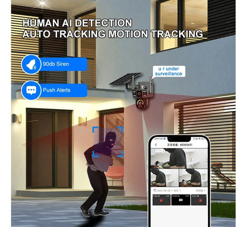 Jaa Cámara Solar Sim 4g, Lente Dual 4k,wifi Inalámbrica,