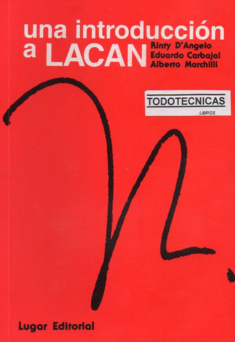 Imagen 1 de 3 de Una Introduccion A Lacan D'angelo, Carbajal, Marchilli -l-