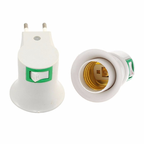 Adaptador Foco Socket E27 Con Interruptor Y Enchufe Luz Led