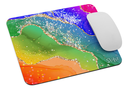 Mouse Pad Svart Diseño Con Colores Arcoiris Md2
