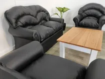 Comprar Juego De Living Completo 3 Sillones 1  Económico Ecocuero