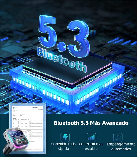 Transmisor Fm Bluetooth 5.3 Auto Cargador 48w Pd/qc3.0, Hifi