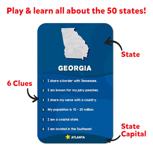 Jogo De Tabuleiro Skillmatics - Scout It Out 50 States, Jogo