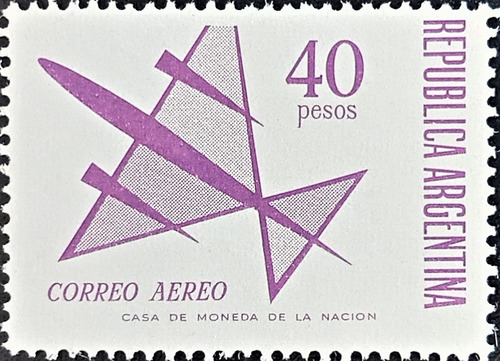 Argentina Sello Aéreo Gj 1431 40p Sin Filig 1971 Mint L17179