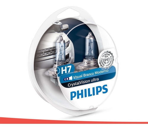 Imagem 2 de 6 de Kit Lâmpada Philips Crystal Vision Ultra H7 55w 12v 4300k