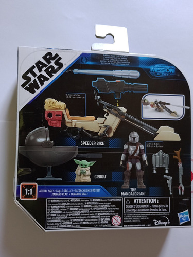 Din Djarin Deslizador Grogu Figura Star Wars Speeder Bebe