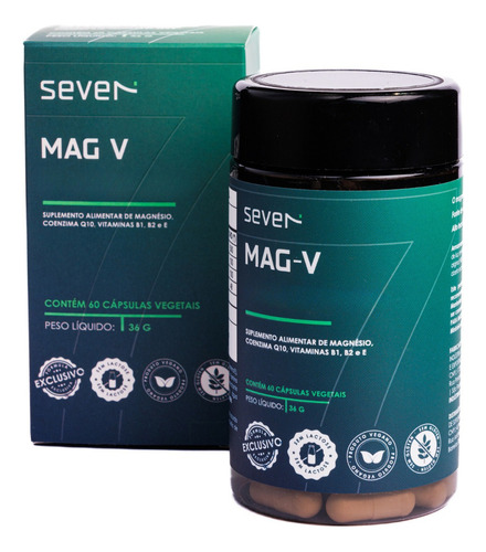 Suplemento Seven Nutrição Magnésio Bisglicinato Magnesio Mag-V Enxaqueca de 36g x 60 un - cápsula