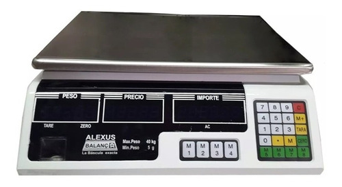 Bascula Digital Comercial 40kg Bateria Recargable Alexus /e