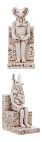 2 Piezas Mitológico Egipto Anubis Estatua Modelo Hecho A
