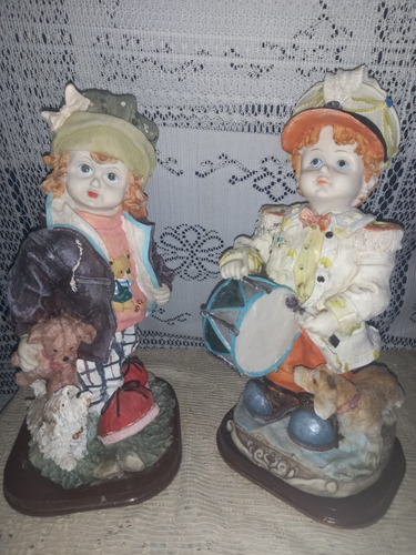 Importantes Figuras Italianas Porcelana Biscuit 34cm De Alto