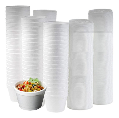 Pote / Envase Térmico Consomé 12 Oz - Con Tapa (20 Ud) Color Blanco