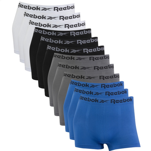 Kit 12 Cueca Boxer Masculina Reebok Microfibra Original Lisa