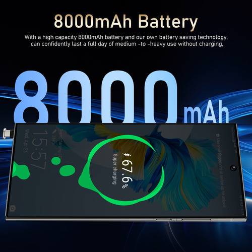 Sj Smartphone 2025 Con Pantalla De 24 Y 7,3 Pulgadas, 16 Gb