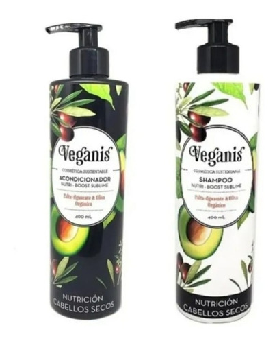 Pack De Shampoo Y Acondicionador Veganis Apto Veganos 400 Ml