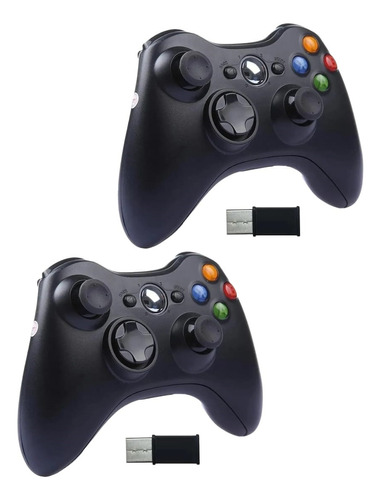 Pack X2 Control Mando Para Xbox 360 Pc Joystick Inalámbrico 