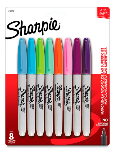 Marcador Sharpie Punto Fino Paq Con 8 Colores Diferentes
