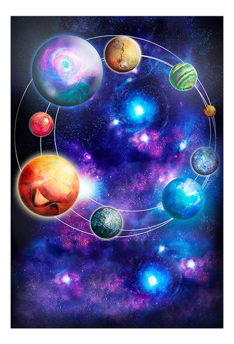 Painel De Festa Vertical 1,50x2,20 Sistema Galáxia Solar 06 Cor Colorido
