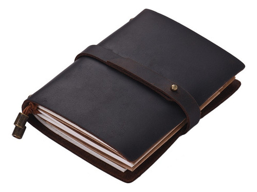 Caderno De Couro Portátil Para Diário De Viagem