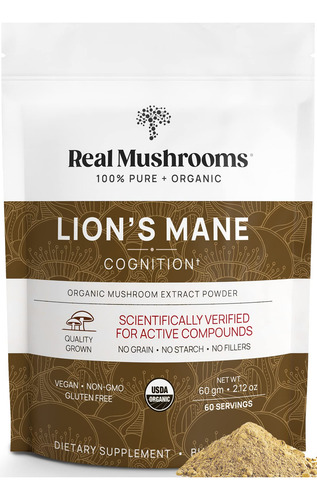 Suplemento De Cogumelos Reais: Lions Mane Powder (60 Porções
