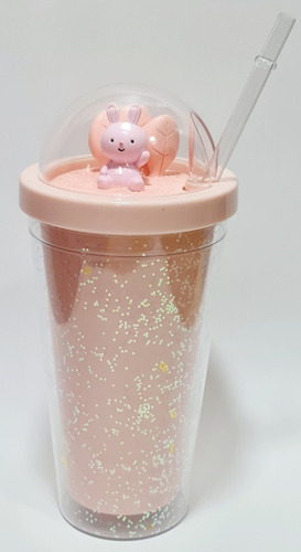 Imagen 2 de 5 de Vaso Termo De Acrilico Conejo Kawaii
