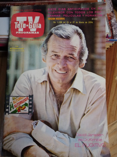 David Janssen En Revista Teleguia Serie El Fugitivo 1974