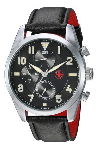 Swisstek Reloj Analógico De Cuarzo Rojo De Acero Inoxidable 