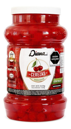 Cereza Roja Diana Con Tallo Frasco 3.50 Kg.