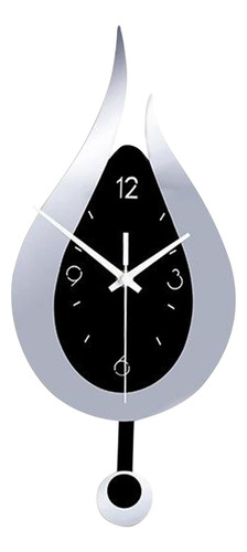 Reloj De Pared De Péndulo Grande Y Moderno Decorativo Plata
