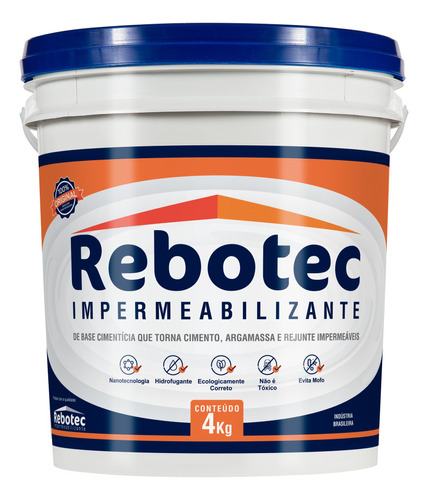 Rebotec Impermeabilizante Original - Balde 4 Kg + Brinde. Pronta Entrega E Frete Grátis!