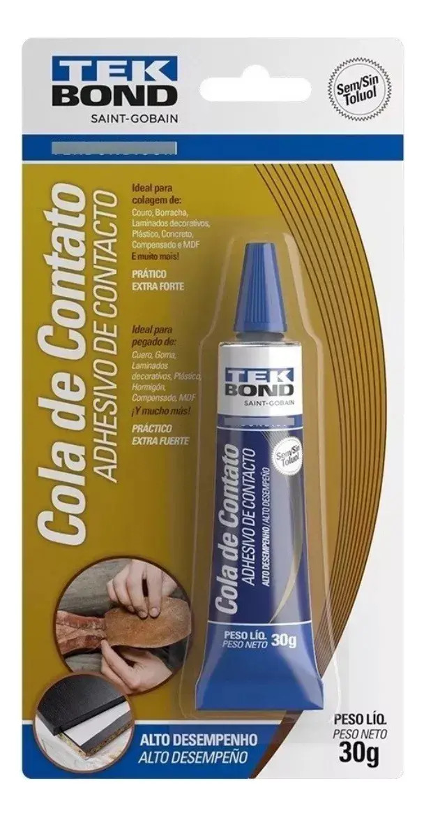 Cola De Contato Adesivo Sapateiro Colar Tênis Couro Borracha Bisnaga Tekbond