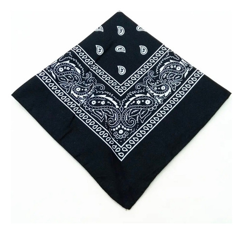 Pañoletas Bandanas 50x50cm Color A Elección 12 Unidades Color Negro
