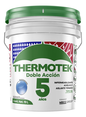 Impermeabilizante Fibratado Doble Acción 5 Años Thermotek 