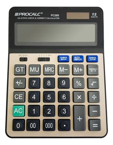 Calculadora de Mesa Procalc Visor Grande 12 Dig PC289