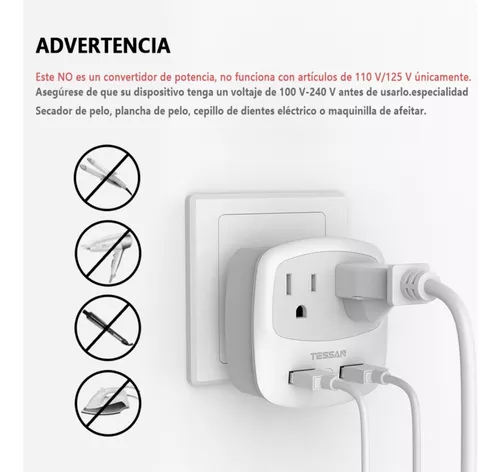 Universal Reino Unido EE. UU. A Alemania Enchufe Adaptador de corriente  Convertidor Enchufe de pared Enchufe