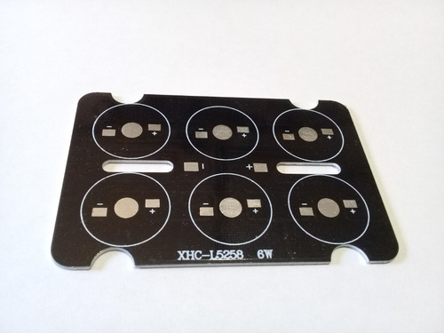 Imagen 3 de 3 de Pcb Plaqueta Serie 6 Led De 1-3 W Alum Predisipador Indoor