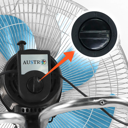 Ventilador De Piso 3 En 1 Ventilador De Pared Con 5 Aspas 50 Cm 60w Plateado Azul Acero Madera 5