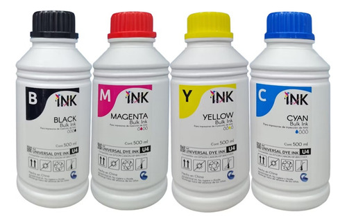 4 Medios Litros Tinta Para Eps L210 L475 L555 L565 L380 L310