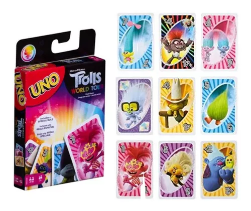 Jogo de Cartas Uno - Dreamworks Trolls World Tour